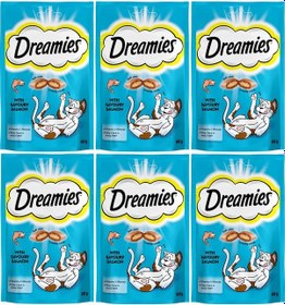 Resim Dreamies Somonlu Kedi Ödül Bisküvisi 6 x 60 G 