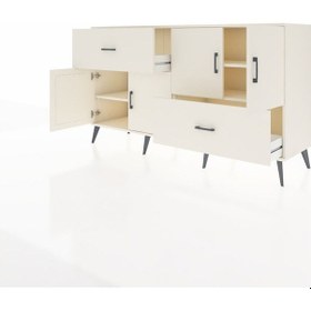 Resim Hyperion Konsol 3 Raflı 2 Çekmeceli 4 Kapaklı 176x44x99 Aytaşı-ay Aytaşı-aytaşı 