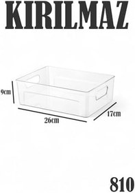 Resim Deconox Kırılmaz Ultra Dayanıklı Buzdolabı Düzenleyici Organizer Kutu Şeffaf - 26x17x9cm 810 