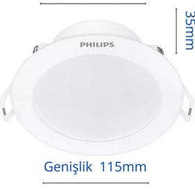 Resim Philips Eridani DL190B 7W 100MM Delik Çapı 500LÜMEN Spot 