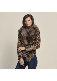 Resim Rouge Kürklü Kadın Deri Mont P253lk Leopar 