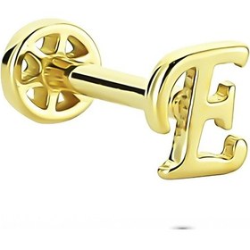 Resim Glorria Altın E Harfi Tragus Piercing Sarı 