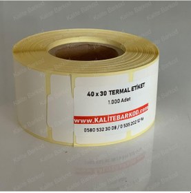 Resim 40X30 Termal Etiket Rulo Barkod Etiket Kalite Barkod 