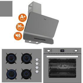 Resim Ferre Afm Tech Greyum Antrasit D082-SA + FM2210 + FM7710 Ultra Sessiz Silenart Gri Ankastre Set 