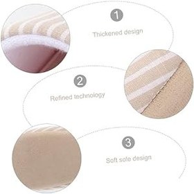 Resim LIFKOME Bej Çizgili Tarzı Ev Terliği Erkek Kadın İç Alabilir Hafif Loafer Sonbahar Kış için Uyumlu 