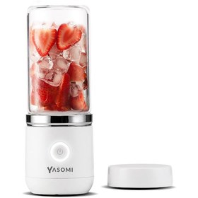 Resim Yasomi Taşınabilir Kablosuz Şarjlı Cam Smoothie El Blenderi Beyaz ( Türkiye Garantili) 