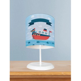 Resim Mekta Home Bebek ve Çocuk Odası Dürbünlü Korsan Desenli Abajur 