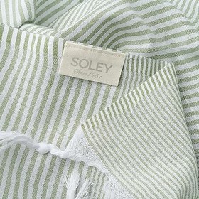 Resim Soley | Stripe |%100 Doğal Pamuklu Peştemal Yeşil 