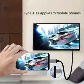 Resim 1pc 4K HD USB-C to HDTV Adaptörü, Tip-C.1 HDTV Kablosu, Mobil Telefon Ekran Yansıtma, Dizüstü Bilgisayar ve Tablet Projeksiyon Casting, Bataryaya İhtiyaç Yok, Çalışma Gerilimi ≤36V 