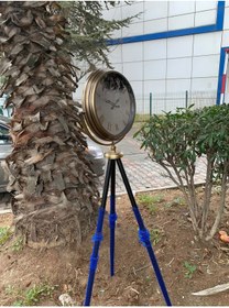 Resim Platin Saat 150 Cm Siyah Metal Aynalı Ayaklı Tripod Saat 