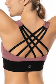 Resim Lioness Activewear Gül Kurusu Yüksek Destekli Sırt Detaylı Kaplı Spor Sütyeni 