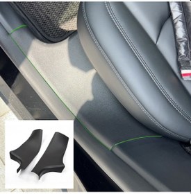 Resim Honeybeeshop 2025 Tesla Model Y İçin 2 Adet Arka Kapı Eşik Koruma Plakası Çarpma Önleyici Aksesuar 