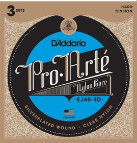 Resim D'addario Ej46-3D 3'Lü Paket. Klasik Gitar Tel Seti. Pro-Arte 
