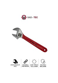 Resim 12 İnç Ayarlanabilir İngiliz Anahtarı Krom Kaplama Çelik, Kırmızı Plastik Kaplama Sap 