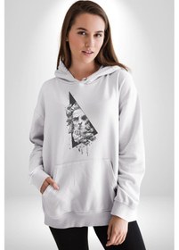 Resim Poseidon Felsefe Kadın Erkek Beyaz Kapüşonlu Sweatshirt Hoodie Beyaz 