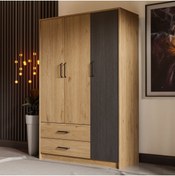 Resim Mezza 3508 Grande Modern 3 Kapılı 2 Çekmeceli Gardırop Sepet - Treviso 