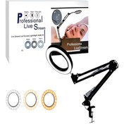 Resim Katlanabilir Led Masa Lambası 3 Renk Modlu, Ayarlanabilir, Büyüteçli Güzellik Ve Bakım Işığı - 