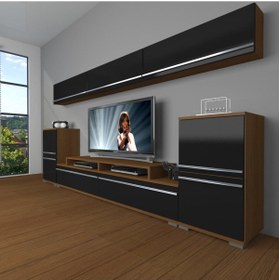 Resim Decoraktiv Ekoflex 9 Mdf Tv Ünitesi Tv Sehpası - Ceviz - Siyah 