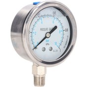 Resim Tenfowee Stainless Steel Vakum Basınç Ölçer - 1/4" Npt Bağlantı, Çift Ölçekli, 0-1 Mpa Aralığı, Su Ve Yağ İçin Uygulanabilir 