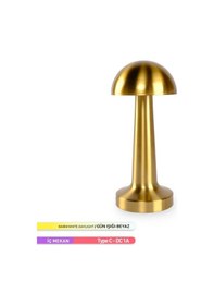 Resim ACK Şarjlı Dokunmatik LED Masa Lambası, Dimlenebilir, Gold 