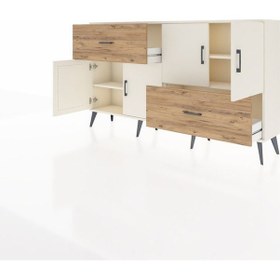 Resim Arges Konsol 3 Raflı 2 Çekmeceli 4 Kapaklı 176x30x99 Aytaşı-aytaşı/çam Aytası/atlas Çam - Aytası 