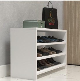 Resim Kenzlife Ayakkabılık Konevi Mat Beyaz Suntalam 050 080 30 Oniki Çift Ayakkabı Kapasitesi Arkalıksız Beyaz 