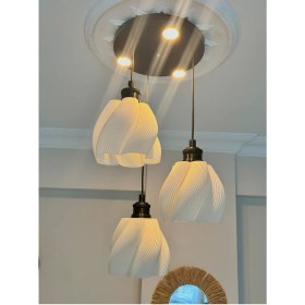 Resim Limon 3D Desing Luminaura 3 Renkli Modern Mutfak Banyo LED Salon Sarkıt Avize 