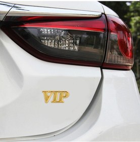 Resim Araba Tek Parça Vıp Metal Kişiselleştirilmiş Dekoratif Etiketler, Boyut: 5.5x2.5x0.5cm Altın 