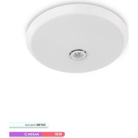 Resim Ack 18W Sensörlü LED Tavan Armatürü 6500 K Beyaz Işık 