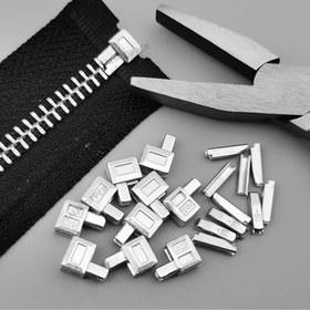 Resim 40 Adet 20'li Set #5 Altın, Gümüş ve Bronz Renkli Açık Uçlu Metal Fermuar Çekmeceleri - Yüksek Kaliteli Dayanıklı Pürüzsüz Fermuarlar, Ceket ve Bavul Aksesuarları için DIY Tamir ve Değişim 