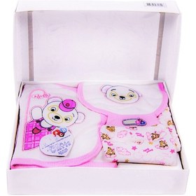 Resim Cucul 5 Parça Hastane Çıkışı Kız Bebek Giyim Pembe Panda Pembe 