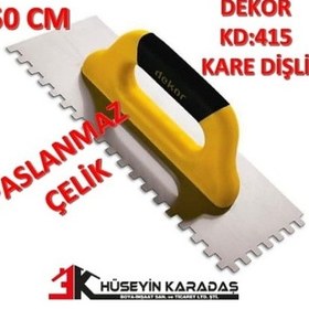 Resim Dekor Hassan Seramik Malası Paslanmaz Kare Dişli 50 CM 