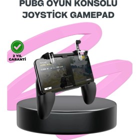 Resim Pubg Mobile Için Tetikleyicili Joystickli Telefon Gamepadi 