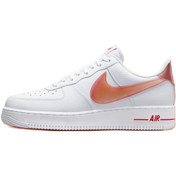 Resim Nike Air Force 1 '07 Jumbo Swoosh Leather Hakiki Deri Erkek Spor Ayakkabı Beyaz Turuncu 