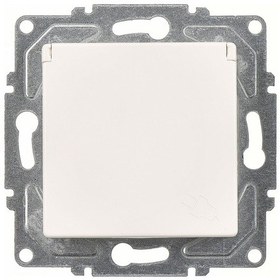 Resim Günsan Eqona Fildişi Beyazı Kapaklı Topraklı Priz Mekanizma 