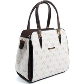 Resim Silver Polo Sp1136 Kadın El Çantası Monogram Bej-kahve 