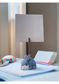 Resim Sevimli Kawaii Tavşan Fotoğraf - Not Tutucu Hediyelik Gri Beyaz 