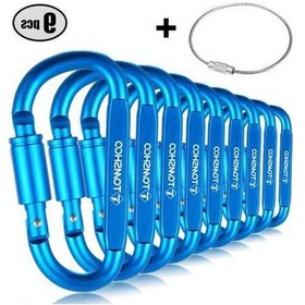 Resim Prestigegoods 9'lu Alüminyum Kilitli Karabina Seti - Çelik Halkalı, Kamp & Doğa Yürüyüşü İçin Dayanıklı 