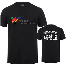 Resim Sıemnıno Wtf Dünya Taekwondo Federasyonu Yazlık Kısa Kollu Pamuk Tişört Lh-241blackerkek Black 