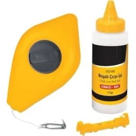 Resim Daisy Home Boyalı Çırpı Ipi Seti, 30M + 115GR Toz Boya, Su Terazili, Duvar, Zemin ve Seramik Hizalama (Kırmızı) 