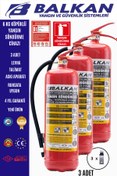 Resim Balkan Ticaret 6 kg köpüklü yangın söndürme cihazı+Talimat+Levha+Askı aparatı 