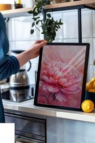 Resim Zestia Siyah Çerçeveli Tablo, Pembe Çiçek Makro Fotoğraf, Yatak Odası Dekoru Poster No: 111925 15 x 21 