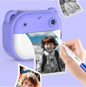 Resim İMEXTECH Cmr14 Mor Dijital Video Fotoğraf Çocuk Kamerası Anlık Termal Resim Kağıt Baskılı Yazıcı 