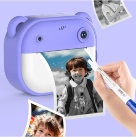 Resim İMEXTECH Cmr14 Mor Dijital Video Fotoğraf Çocuk Kamerası Anlık Termal Resim Kağıt Baskılı Yazıcı 
