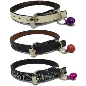 Resim Elite 3'lü Zilli Deri Kedi Tasması 30 Cm 