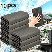 Resim 10'lu Paket Yüksek Emicilikte Çizgisiz Ultra İnce Cam Lif Temizlik Bezleri - Banyo, Mutfak, Oturma Odası, Kabin için İz Bırakmayan Pencere ve Cam Temizleyici - Kristal Net Parıltı, Çok Yüzeyli Kullanım, Cam Temizleme Bezi 