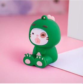 Resim E2M Sevimli Kedi Anahtarlıklı Telefon Standı Yeşil 