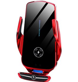 Resim Butu X5 360 Derece Döndürme Araba Hava Çıkışı Montajı 15w Kablosuz Şarj Cihazı Kırmızı 