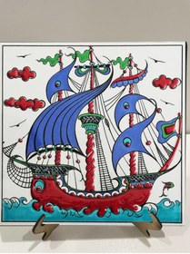 Resim Armada Çini 20x20 Cm Ed 330 Osmanlı Kalyon Eldekoru Çini Karo 