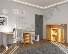 Resim Ntconcept Tue Doğal Ahşap Dörtlü Ofis ve Çalışma Odası Takımı 